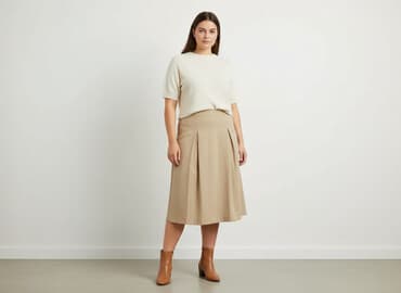 beżowa spódnice plisowane: Spódnica damska, rozmiar XL — 1