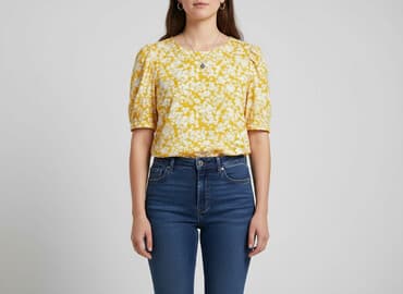 żółte bluzki z krótkim rękawem: Bluzka damska, rozmiar 2XL — 7