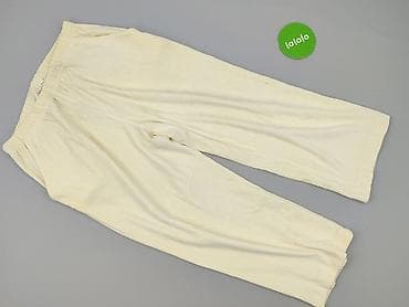 lata 70: Damskie spodnie welurowe, kremowe - Krój: proste nogawki, długość 7/8 — 2