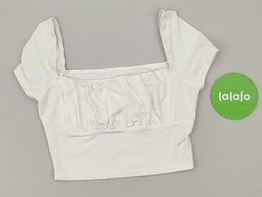 biała bluzka z kwadratowym dekoltem: Top damski, rozmiar S — 2