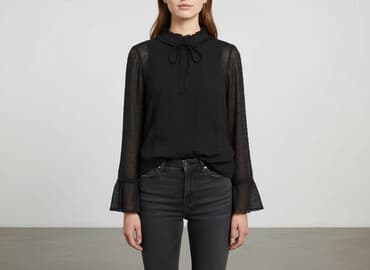 zara czarne bluzki: Zara, Bluzka damska, rozmiar XS — 1