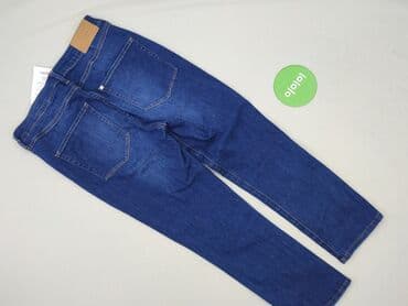 szerokie dżinsy z wysokim stanem: Denim, Jeansy damskie, S — 3