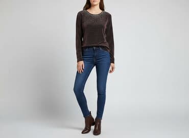 ubrania z brokatem: Women's blouse, size S — 1