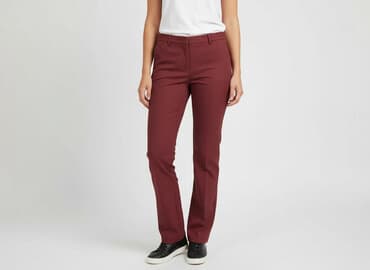 legginsy damskie bordowe: Spodnie materiałowe damskie, rozmiar L — 5