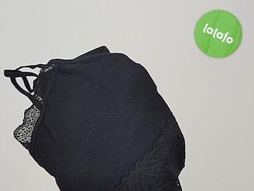 upla: Czarny damski top / biustonosz typu bralette na cienkich ramiączkach — 4