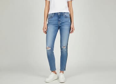 jeansy slim damskie zara: Denim, Jeansy damskie, rozmiar M — 6