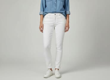 biale szerokie jeansy: UP2Fashion, Jeansy damskie, rozmiar L — 7