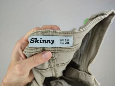 biale szerokie jeansy: Skinny, Jeansy damskie, rozmiar M — 4