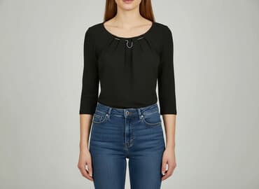 czarne bluzki rekaw 3 4: Bluzka damska, rozmiar S — 6