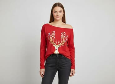 czerwone bluzki swiateczne: Bluzka damska, rozmiar L — 1