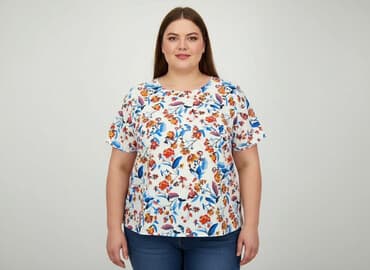 bluzki z krótkim rękawem plus size: Bluzka damska, rozmiar 5XL — 1
