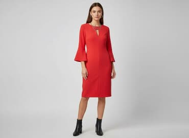 czerwona dopasowana sukienki: Vela, Sukienka damska, rozmiar M — 1