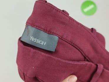 bordowe spodnie woskowane: Yessica, Spodnie materiałowe damskie, XL — 4