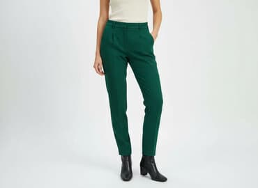 garnitur damski butelkowa zieleń zara: Zara, Spodnie materiałowe damskie, rozmiar XS — 7