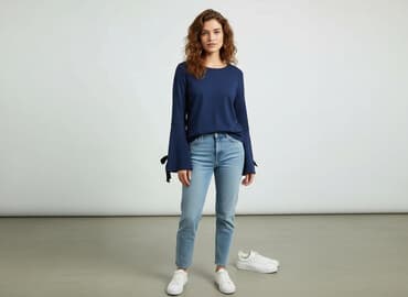 granatowe bluzki: Bluzka damska, rozmiar S — 7