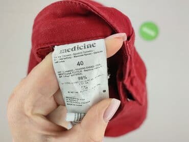 czerwone chinosy damskie: Medicine, Spodnie materiałowe damskie, rozmiar M — 4
