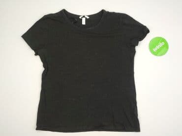 czarne t shirty w serek damskie: H&M, T-shirt damski, rozmiar XL — 2