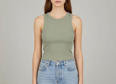 zara koszulka z prążkowanej dzianiny: Zara, Top damski, rozmiar S — 6