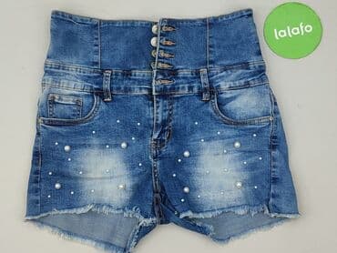 dżinsy z wysokim stanem czarne: Fashion Jeans, Szorty damskie, L — 2