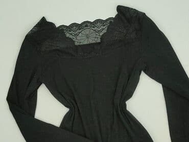 czarne bluzki z szyfonowymi rękawami: IDEAL, Bluzka damska, rozmiar S — 1