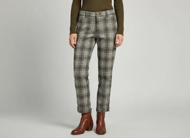 pepco spodnie w krate: Spodnie materiałowe damskie, rozmiar L — 1