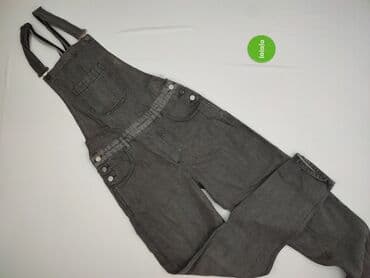 mbappe tshirt: Męskie ogrodniczki jeansowe MAN BoohooMAN - Kolor: grafitowy/szary — 2