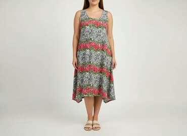 sukienki midi w kwiaty: EMILI, Sukienka damska, rozmiar XL — 6