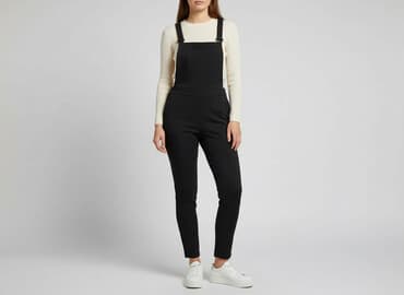 spodnie jeansowe damskie stradivarius: Stradivarius, Ogrodniczki damskie, rozmiar M — 6