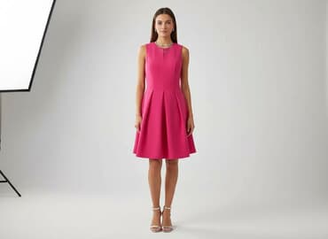 sukienka trapezowa z piorami: Sukienka damska, rozmiar S — 1