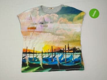 bluzki bawełniane dekolt łódka: T-shirt damski, rozmiar XL — 2