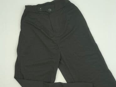 spodnie z wysokim stanem czarne eleganckie: Material trousers for women, size XL — 1