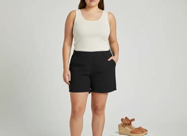 krótkie spodenki damskie obcisłe: Janina, Szorty damskie, rozmiar XL — 6