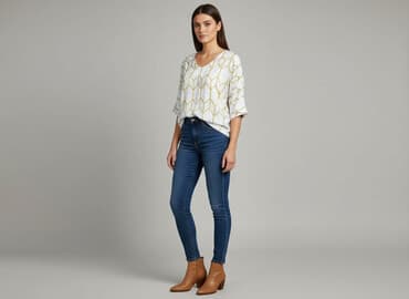 białe bluzki ze zlotym nadrukiem: Bluzka damska, rozmiar S — 7