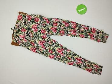 baleriny nike: Damskie spodnie w kwiaty z elastycznym pasem - Wzór: gęsty, kolorowy — 3