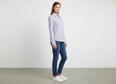 koszulka z długim rękawem w paski: Bluzka damska, rozmiar L — 7