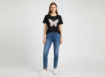 sinsay t shirty damskie: Sinsay, T-shirt damski, rozmiar 2XS — 7