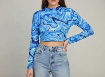 cropp bluzki z krótkim rękawem: Shein, T-shirt damski, rozmiar XS — 7