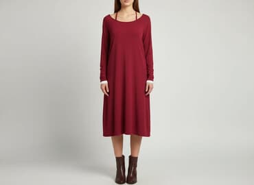 jakie rajstopy do bordowej sukienki: Sukienka damska, rozmiar S — 5