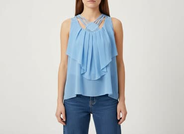 damska bluzka zapinana z tyłu krzyżówka: Жіноча блуза, розмір S — 1