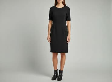 reserved czarna sukienka z bufiastymi rękawami: Reserved, Sukienka damska, rozmiar M — 1