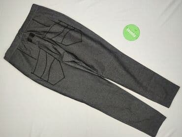 czarne spodnie z białą nitką: Spodnie materiałowe damskie, rozmiar M — 3