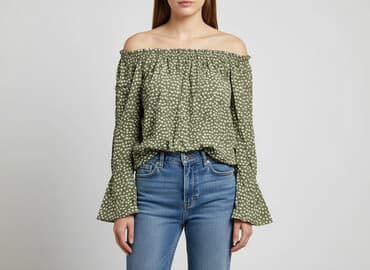 bluzki hiszpanki w kwiaty: Bluzka damska, rozmiar S — 6