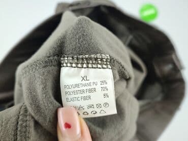 spodnie woskowane brązowe reserved: Spodnie materiałowe damskie, rozmiar XL — 5