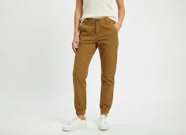 bershka spodnie brazowe: Bershka, Spodnie materiałowe damskie, rozmiar 2XS — 7