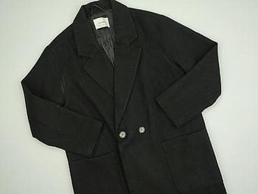 pull and bear kurtka czarna: PULL&BEAR, Płaszcz damski, rozmiar M — 1