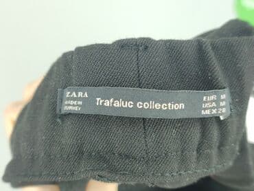 Trousers: Zara, Material trousers for women, size M — 4