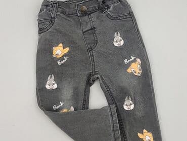 szare sukienki wizytowe: Spodnie jeansowe, Disney, 12-18 miesięcy, stan - Bardzo dobry — 1