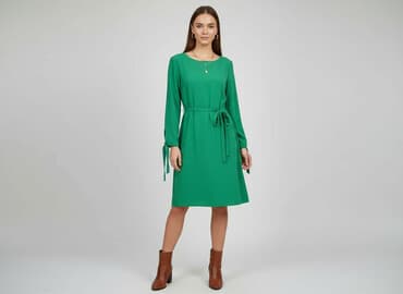 sukienki butelkowa zieleń midi: Numoco, Sukienka damska, rozmiar S — 7