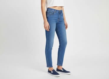 jeansy z asymetrycznym zapieciem: Forever 21, Jeansy damskie, XS — 7