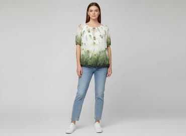 szmaragdowa bluzki damskie: Bluzka damska, rozmiar M — 6